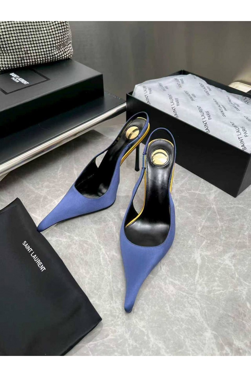 Yves Saint Laurent Женские кожаные туфли на каблуке premium