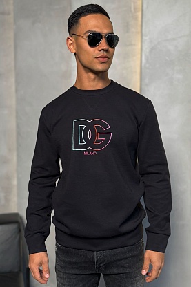 Чёрный мужской свитшот multicolor logo