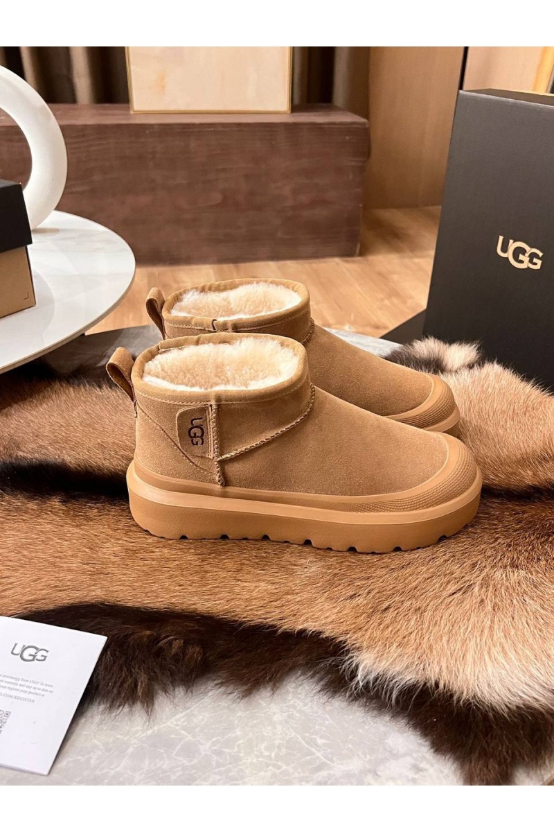 UGG Женские замшевые ботинки Classic Mini Hybrid - Chestnut