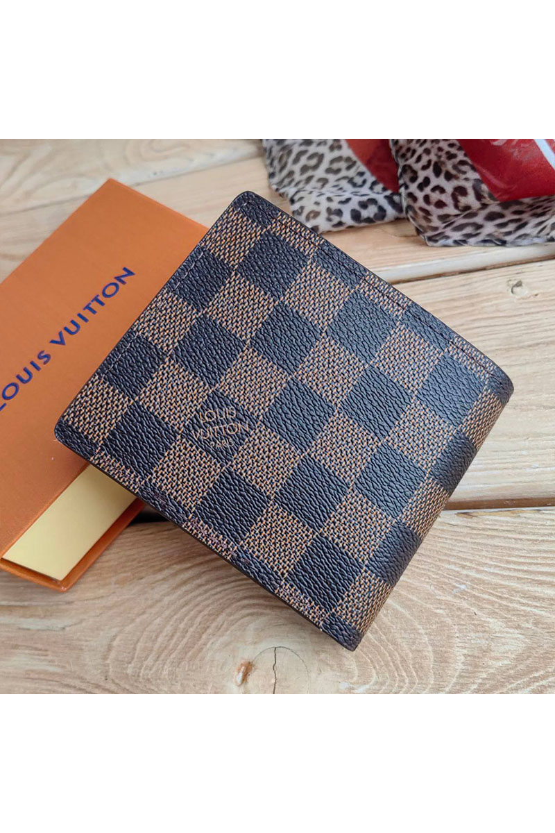 Lоuis Vuittоn Кожаный кошелёк Marco Damier 11x9.5 см