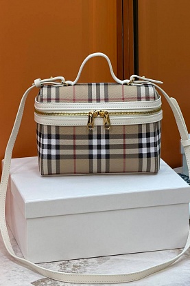 Кожаная сумка Check Vanity premium 19.5x15x8 см