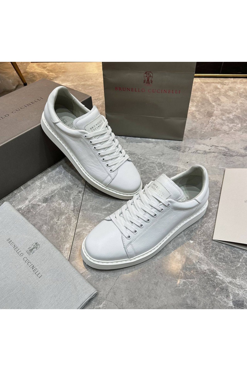 Brunеllо Сuсinеlli Мужские кроссовки grain leather - White