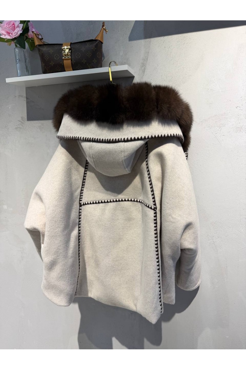 Max Mara Женское пальто с натуральным мехом premium