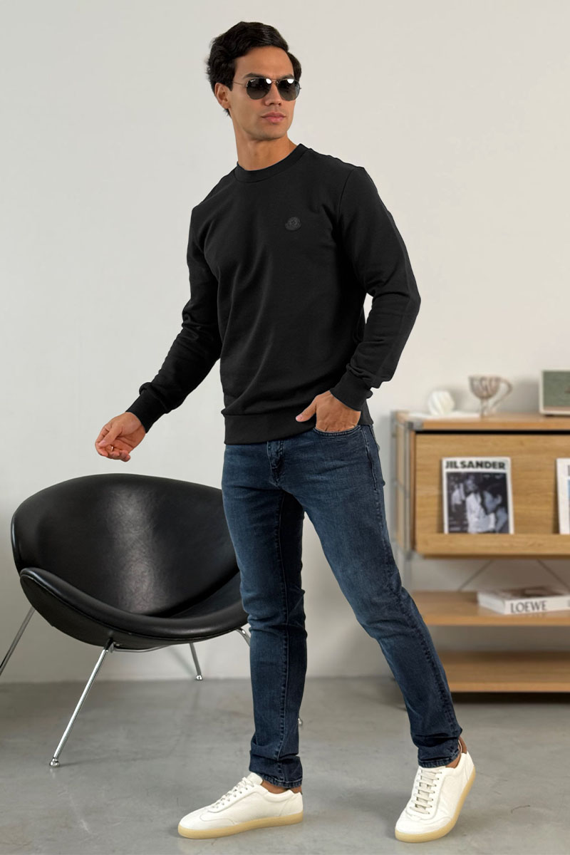 Moncler Мужской чёрный свитшот logo-print