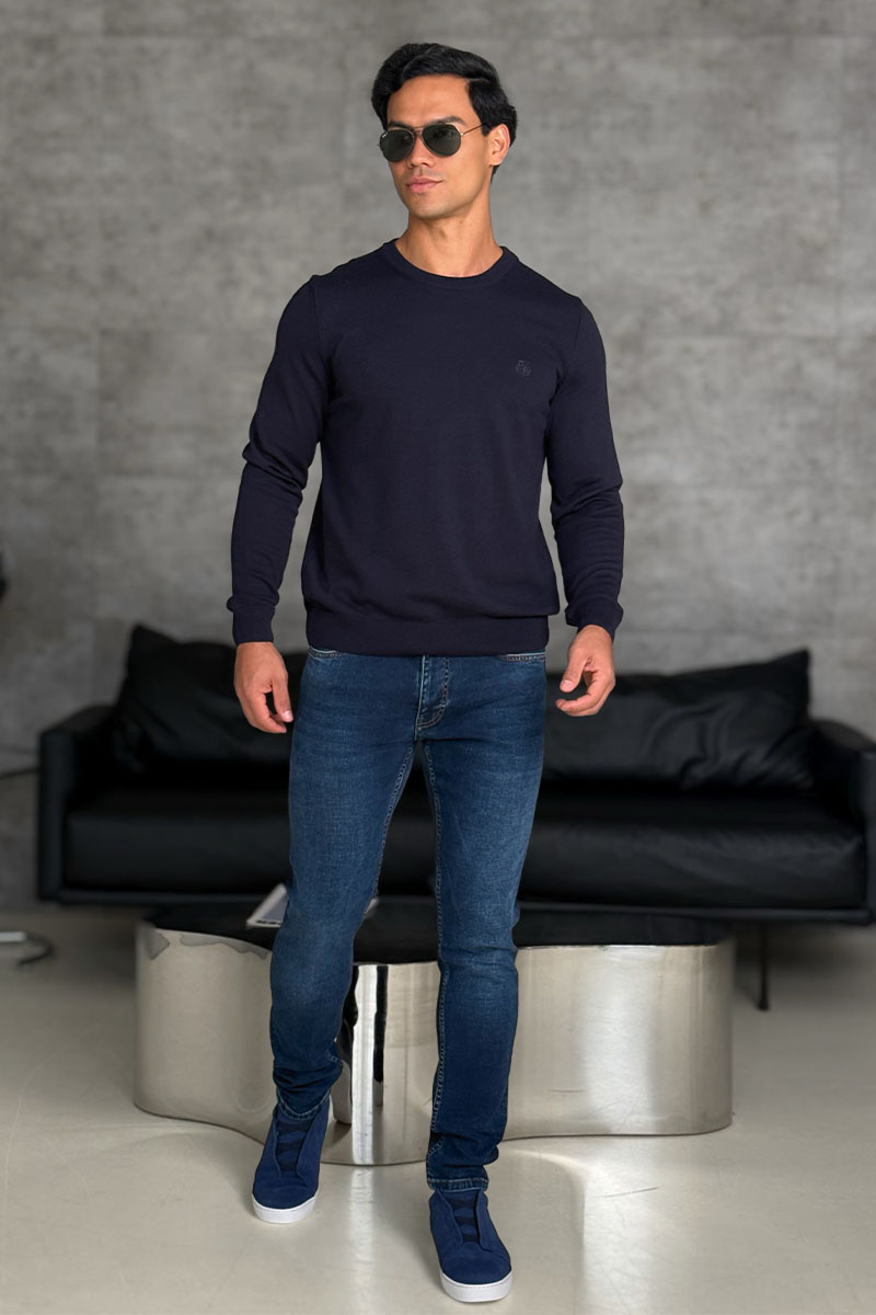 Loro Piana Мужской тёмно-синий джемпер 