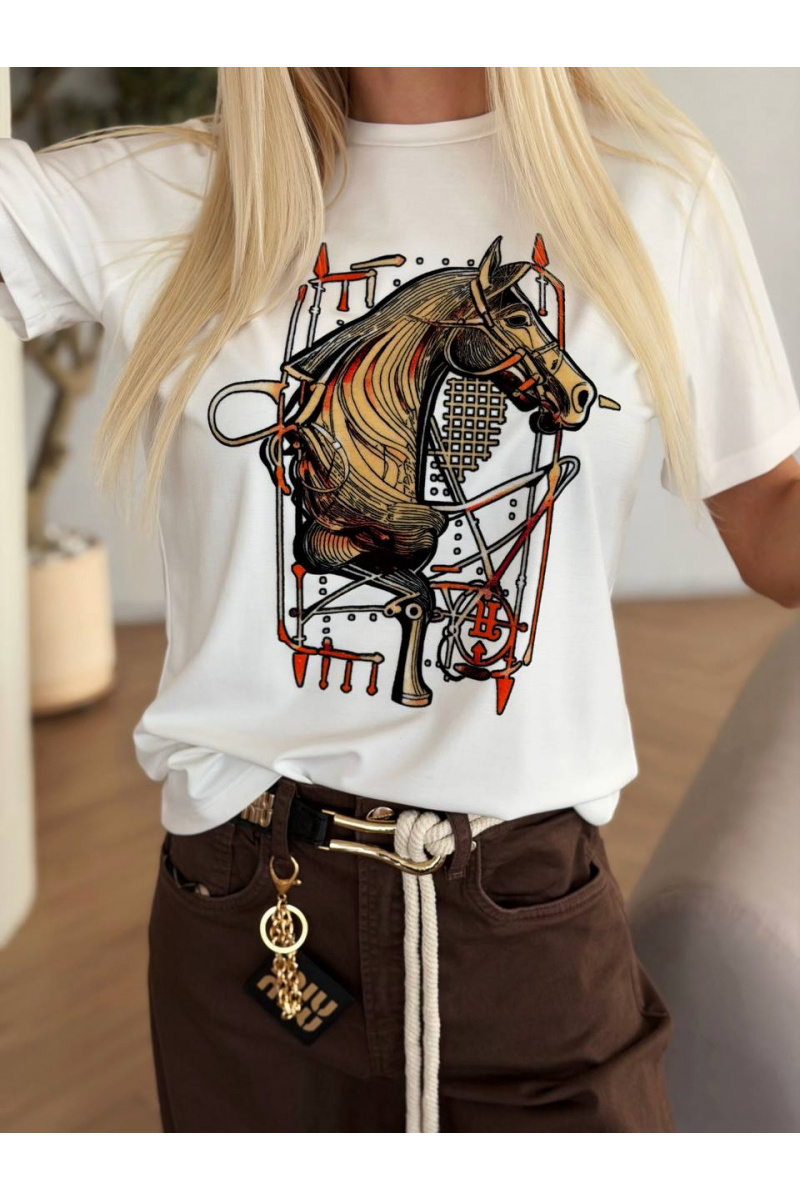 Hermes Белая женская футболка premium