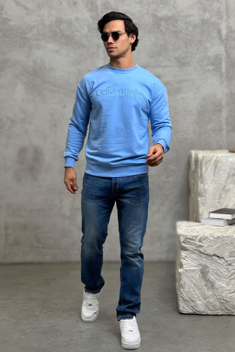 Calvin Klein Свитшот голубого цвета embroidered-logo