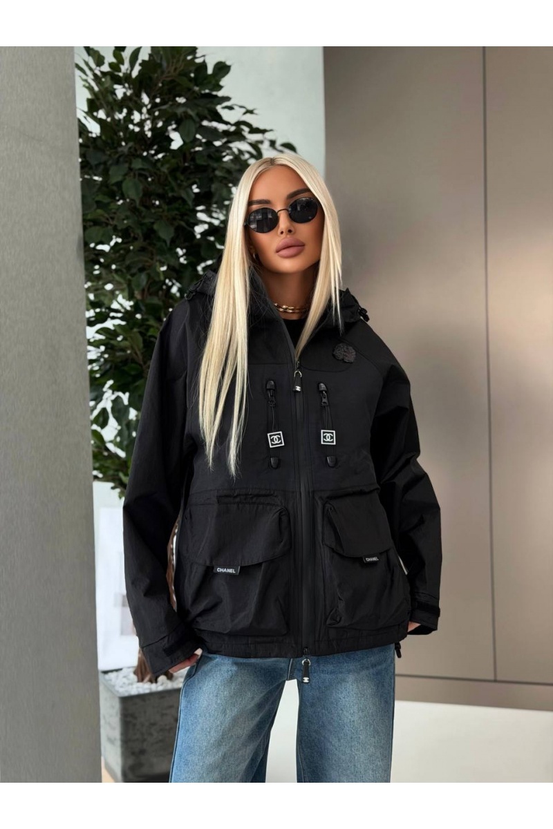 Chаnеl Женская нейлоновая ветровка premium - Black