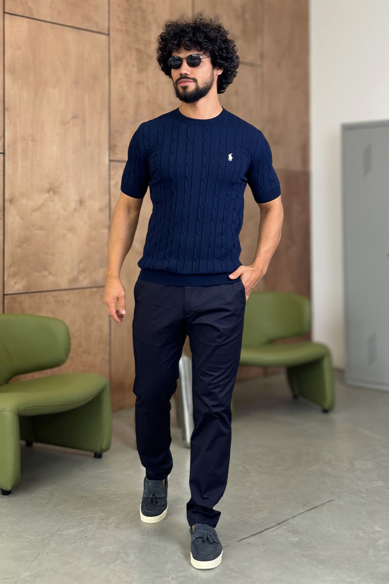 Polo Ralph Lauren Мужская тёмно-синяя футболка 