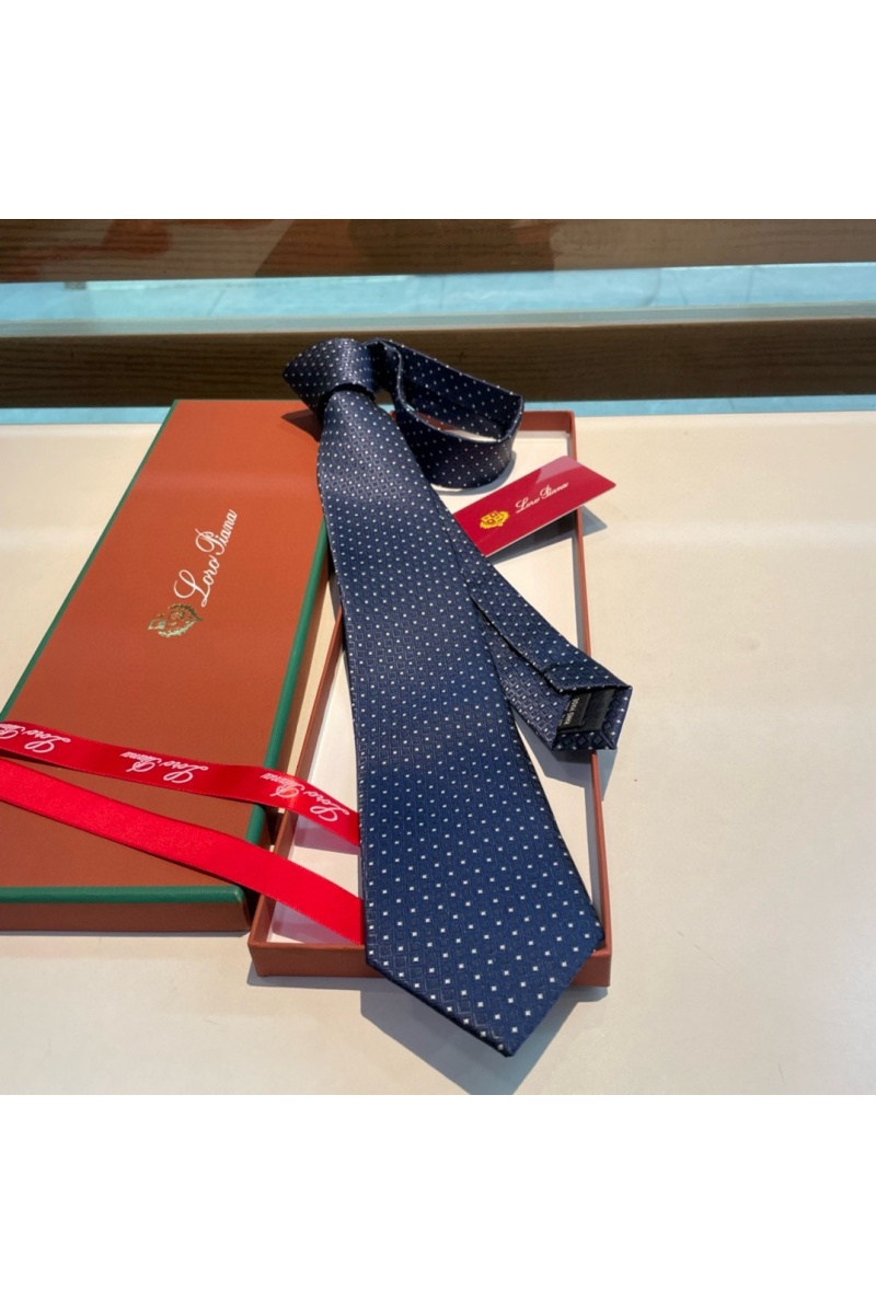 Loro Piana Галстук geometric logo-print premium - Navy
