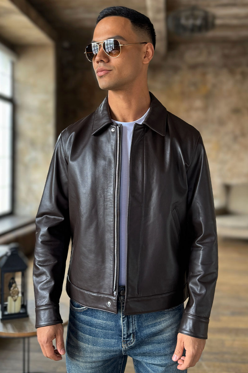 Loro Piana Мужская кожаная куртка Premium