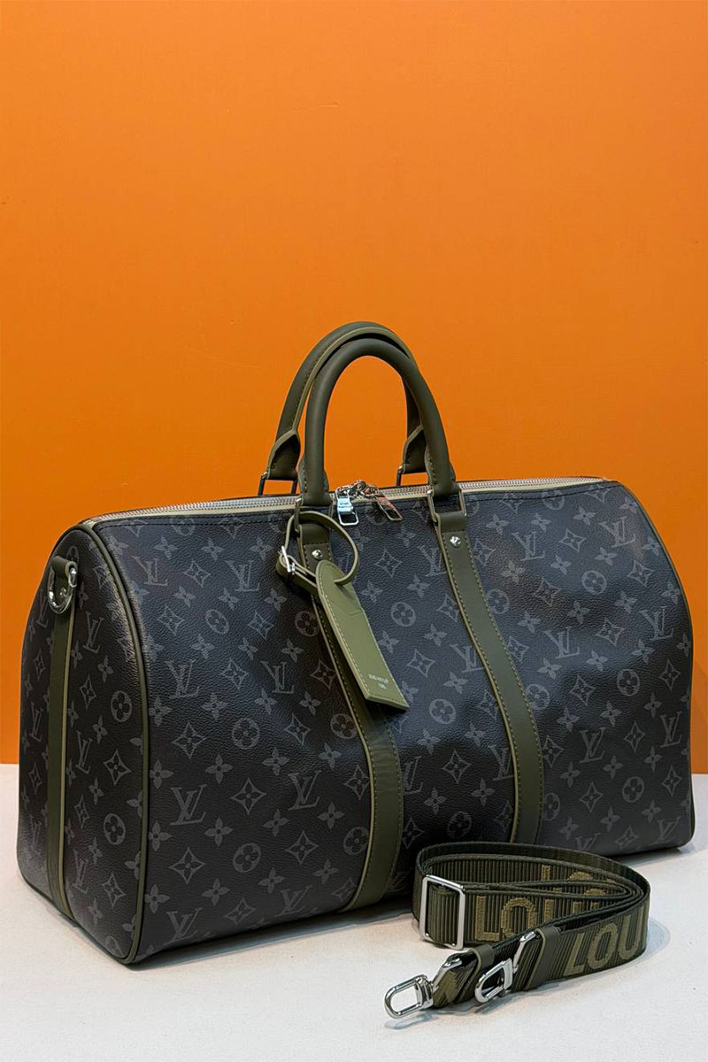 Lоuis Vuittоn Кожаная дорожная сумка Keepall Bandouliere premium 50x28x22 см