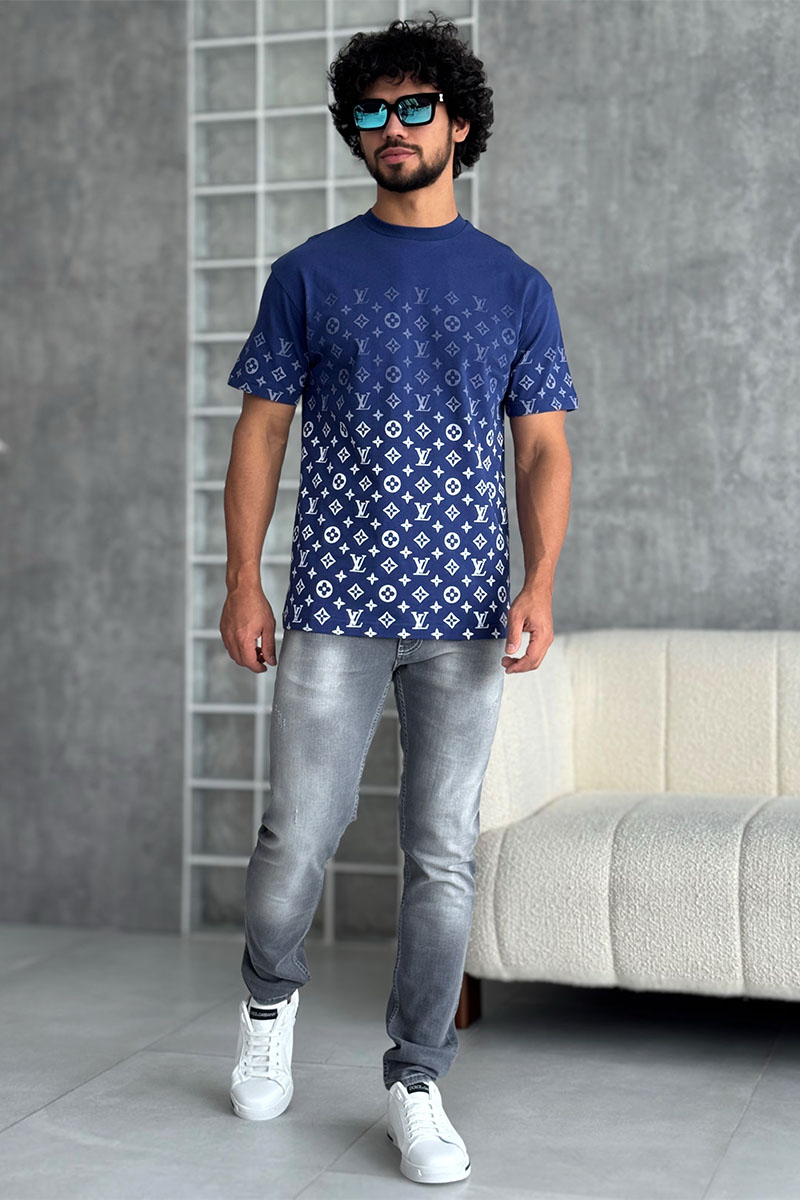 Lоuis Vuittоn Футболка тёмно-синего цвета Monogram Gradient 