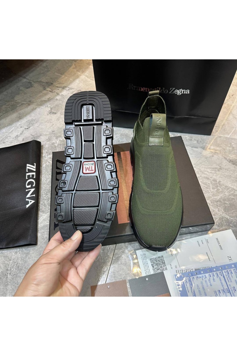 Zegna Мужские текстильные кроссовки 