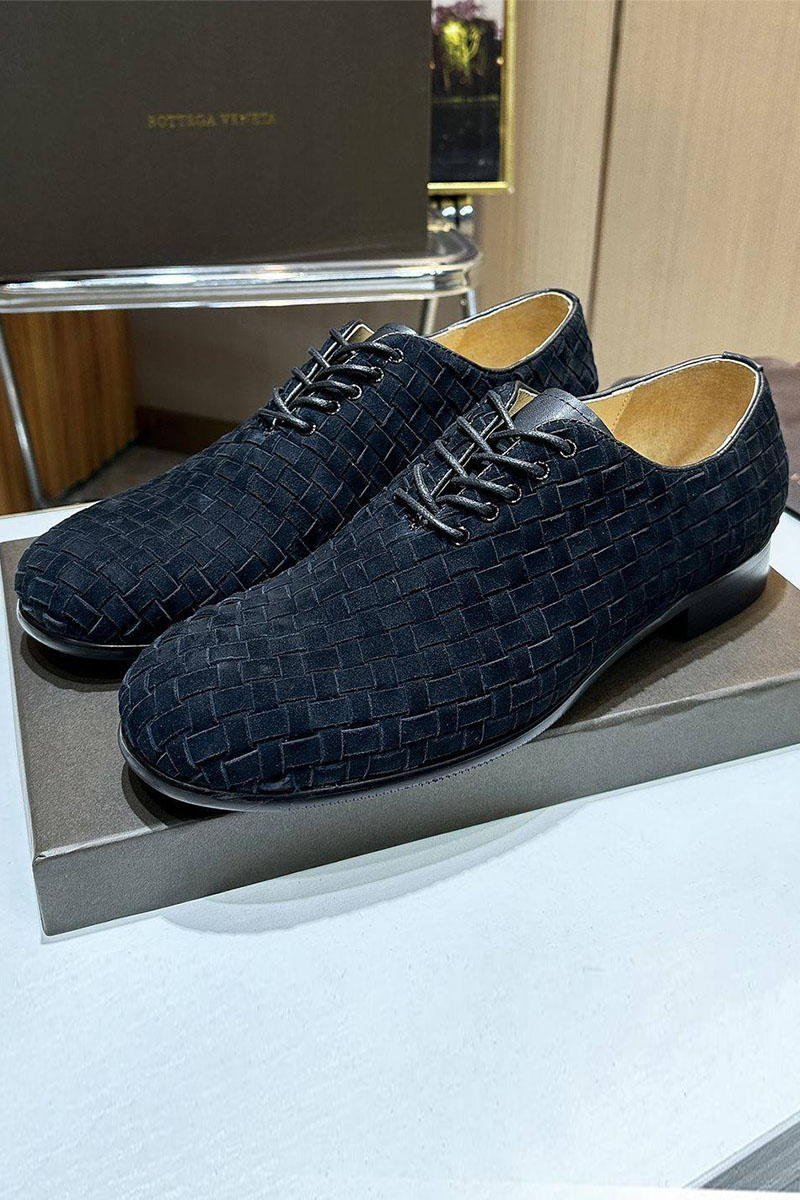 Bottega Veneta Мужские замшевые ботинки Intrecciato - Black