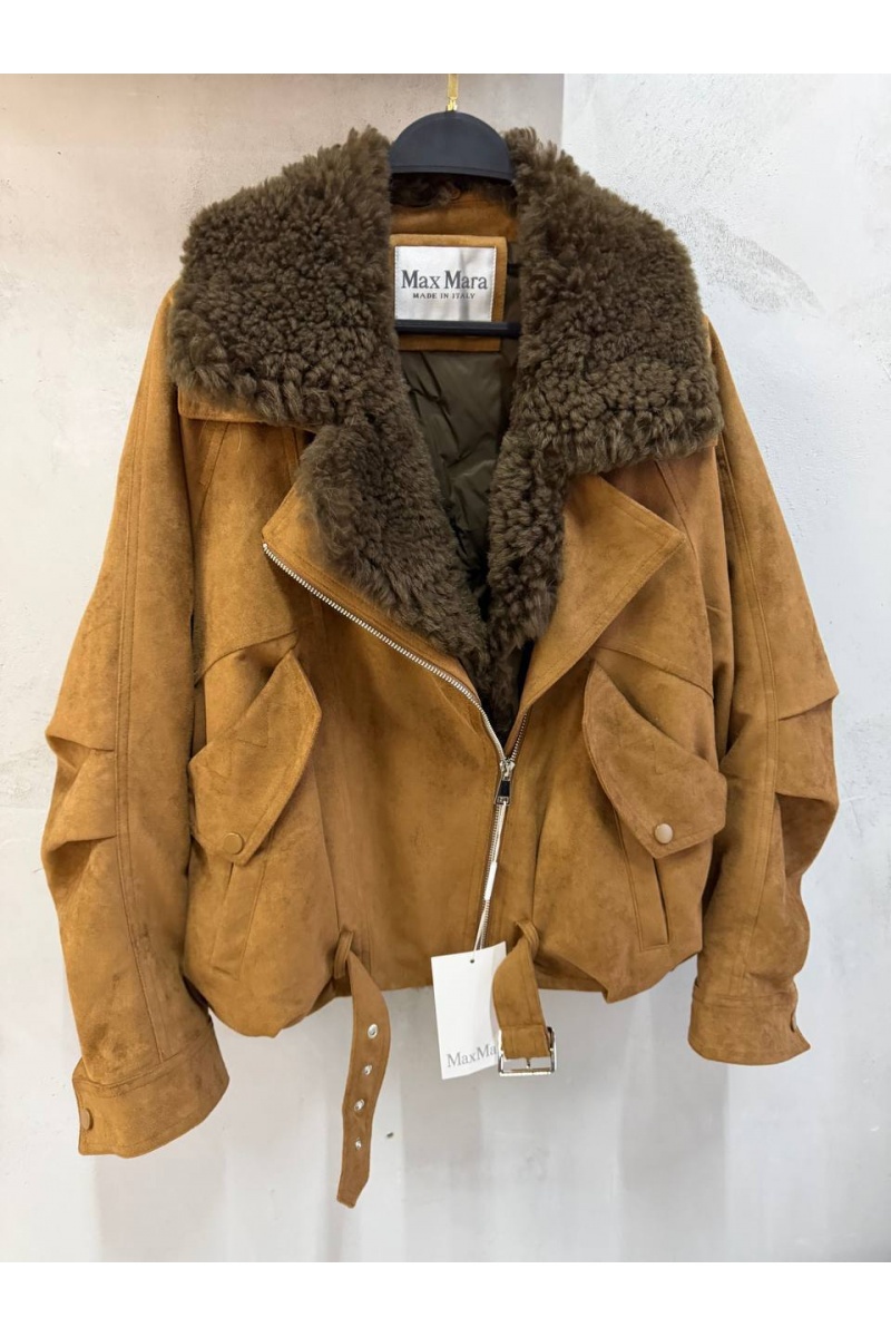 Max Mara Женский бомбер с натуральным мехом premium