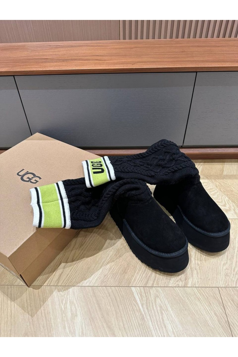 UGG Женские сапоги Classic Sweater Letter - Black