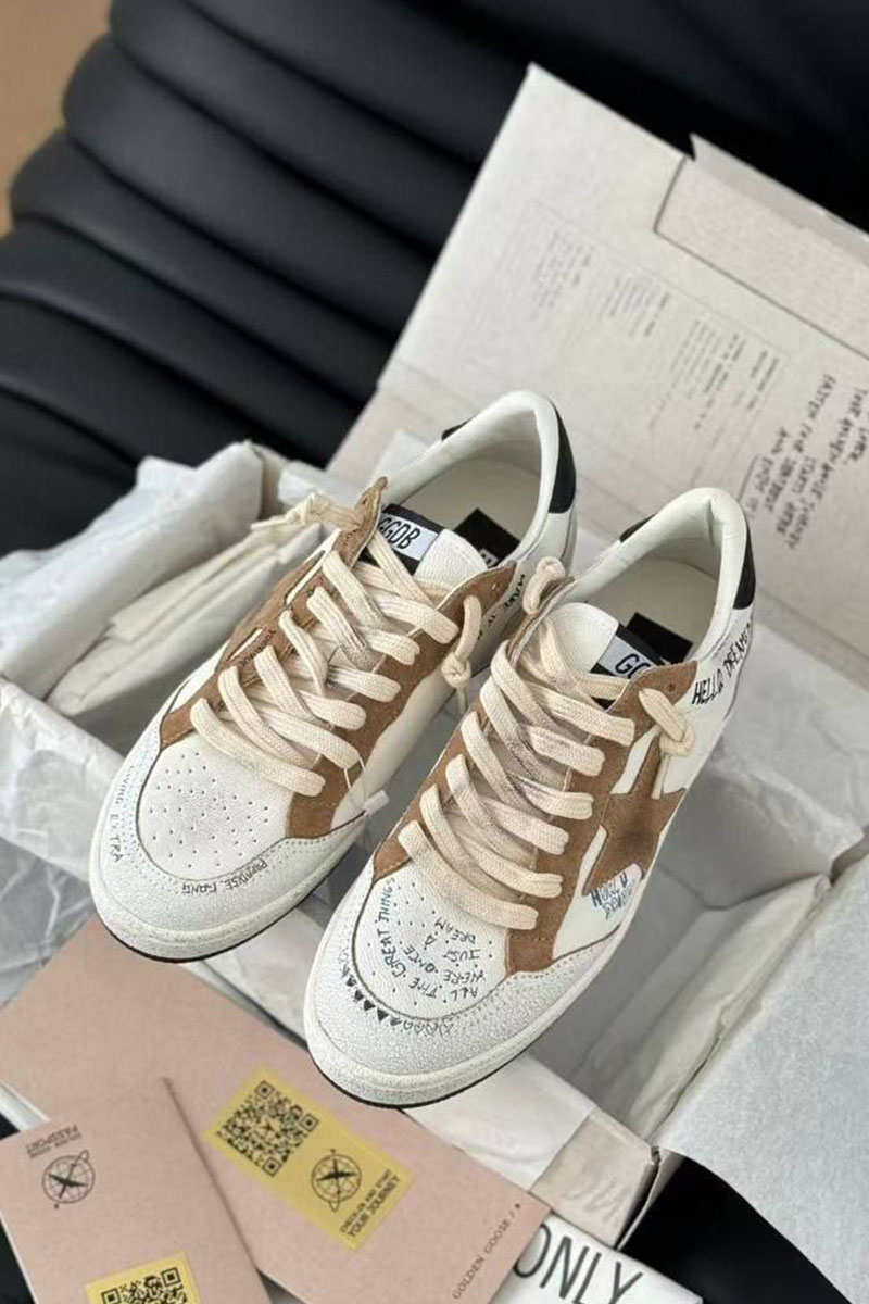 Designer Clothing Женские кожаные кроссовки Golden Goose Super Star premium