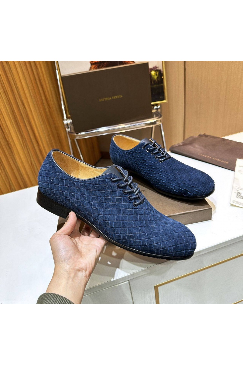 Bottega Veneta Мужские замшевые ботинки Intrecciato - Navy