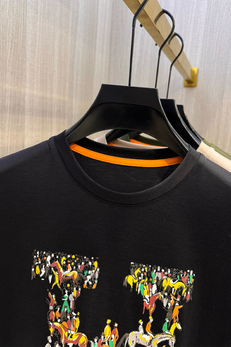 Hermes Мужская футболка Premium - Black 