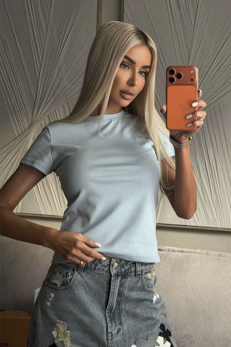 Loro Piana Женская голубая футболка premium