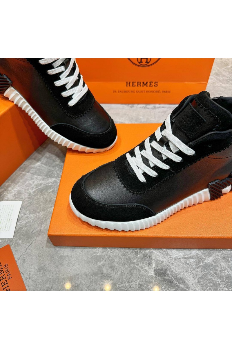 Hermes Кроссовки с мехом Bouncing high-top - Black / White