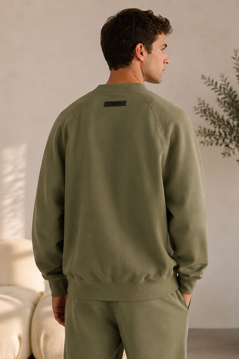 Designer Clothing Зелёный свитшот Fear Of God Essentials Flocked Logo 