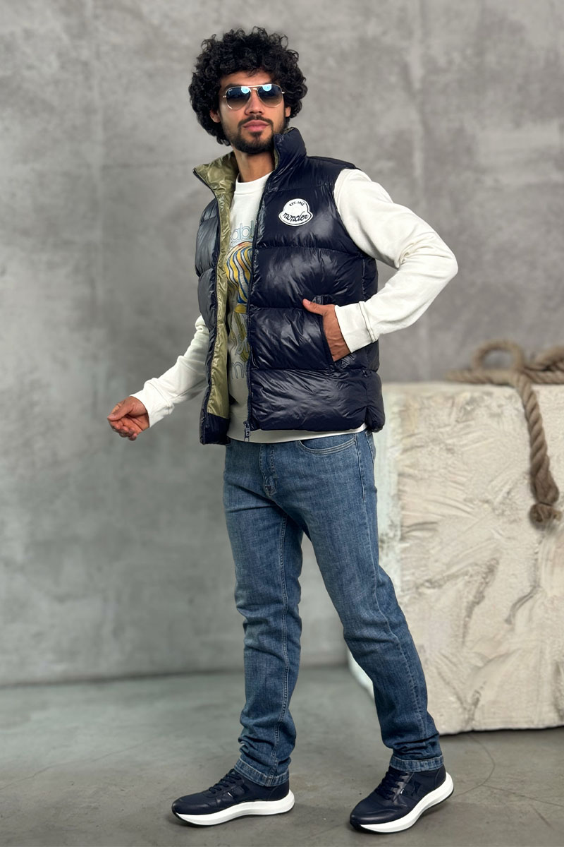 Moncler Утеплённый жилет синего цвета