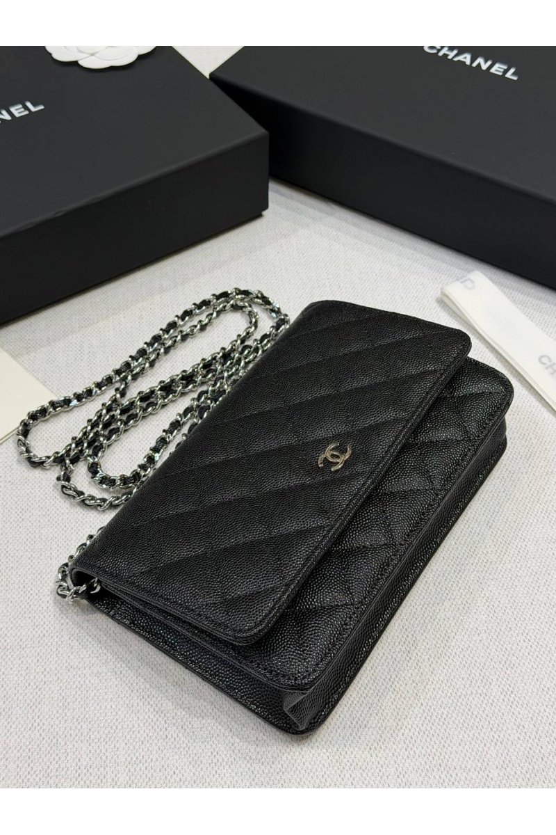 Chаnеl Кожаная сумка Wallet on Chain premium 19x12x4 см