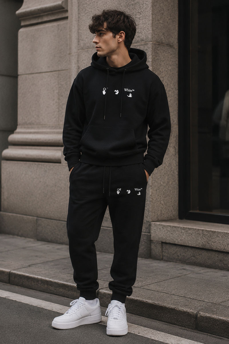 Off-White Мужская чёрная кофта Blue Marker