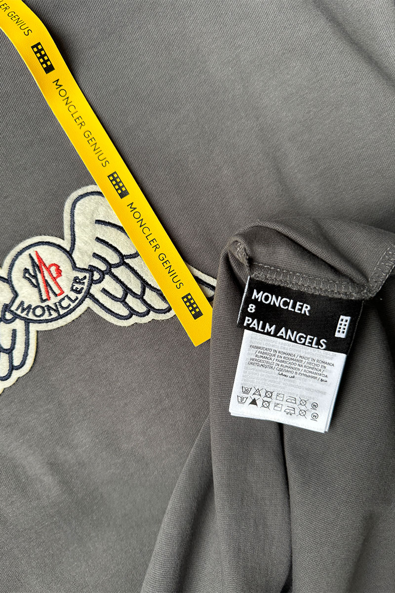 Moncler Оверсайз футболка серого цвета