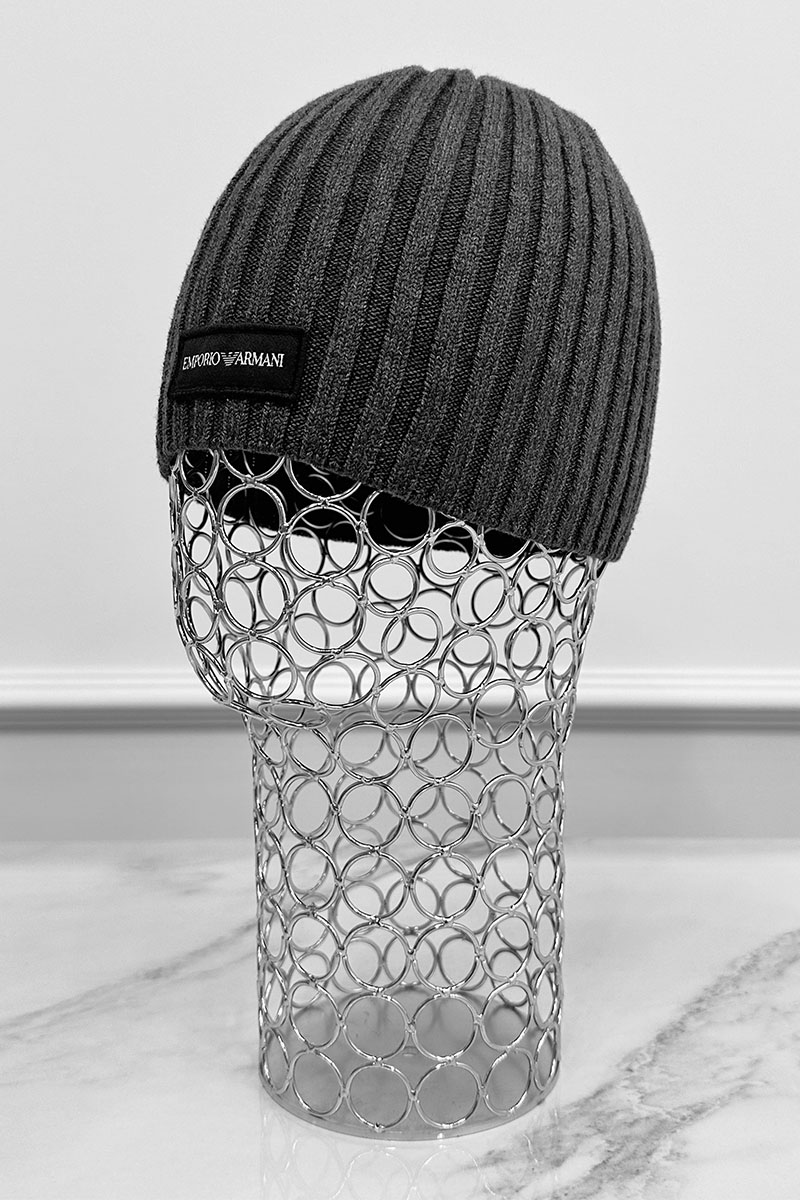 Emporio Armani EA7 Мужская тёмно-серая шапка