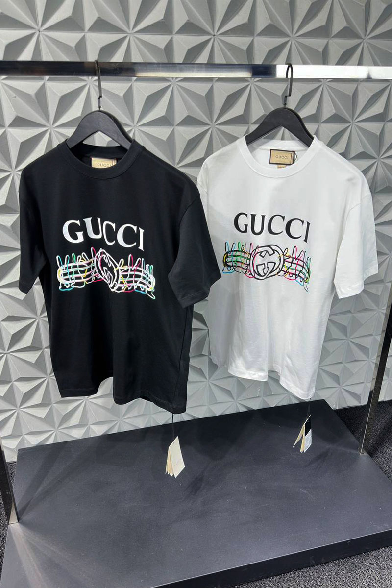 Gucci Чёрная оверсайз футболка Double G 