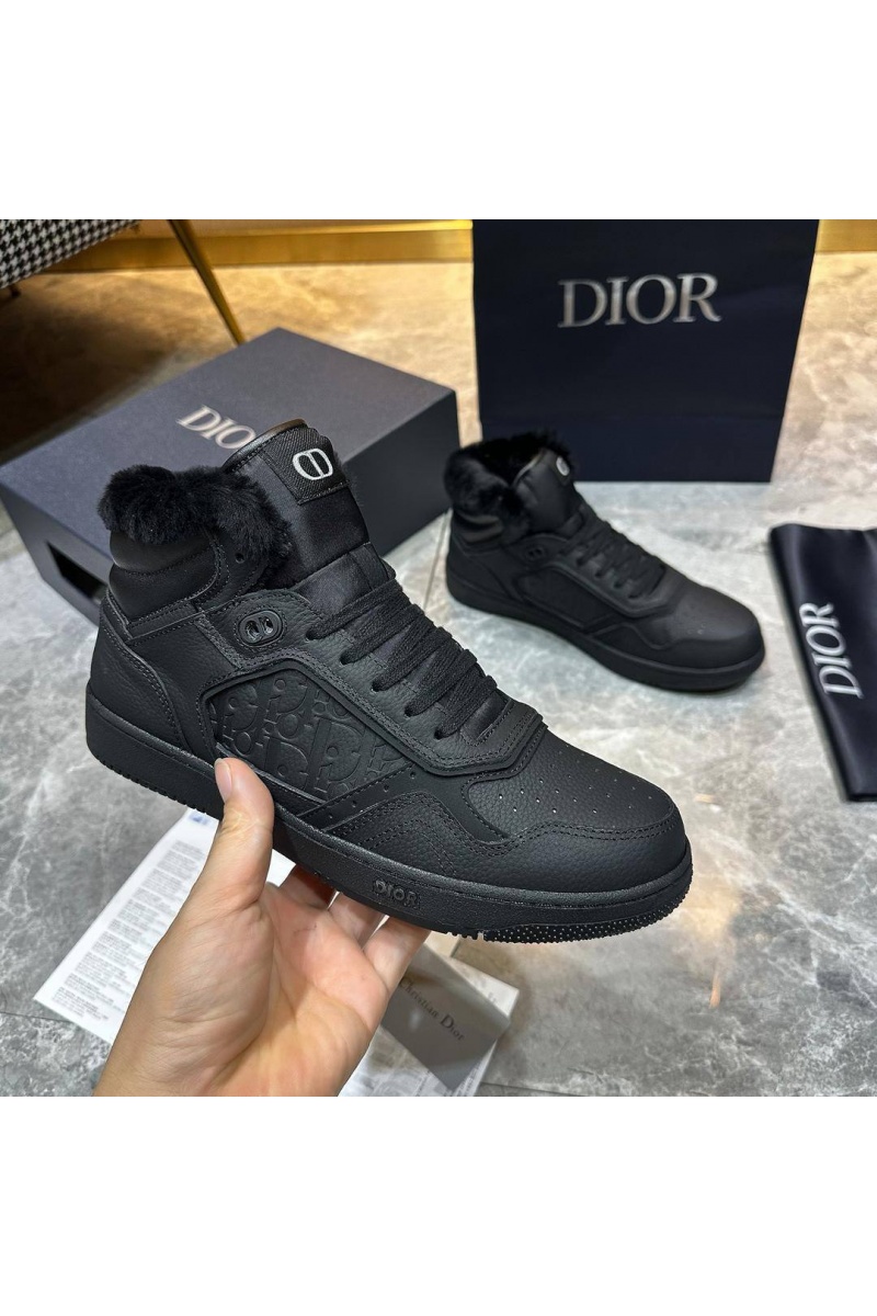 Dior Кожаные кроссовки с мехом B27