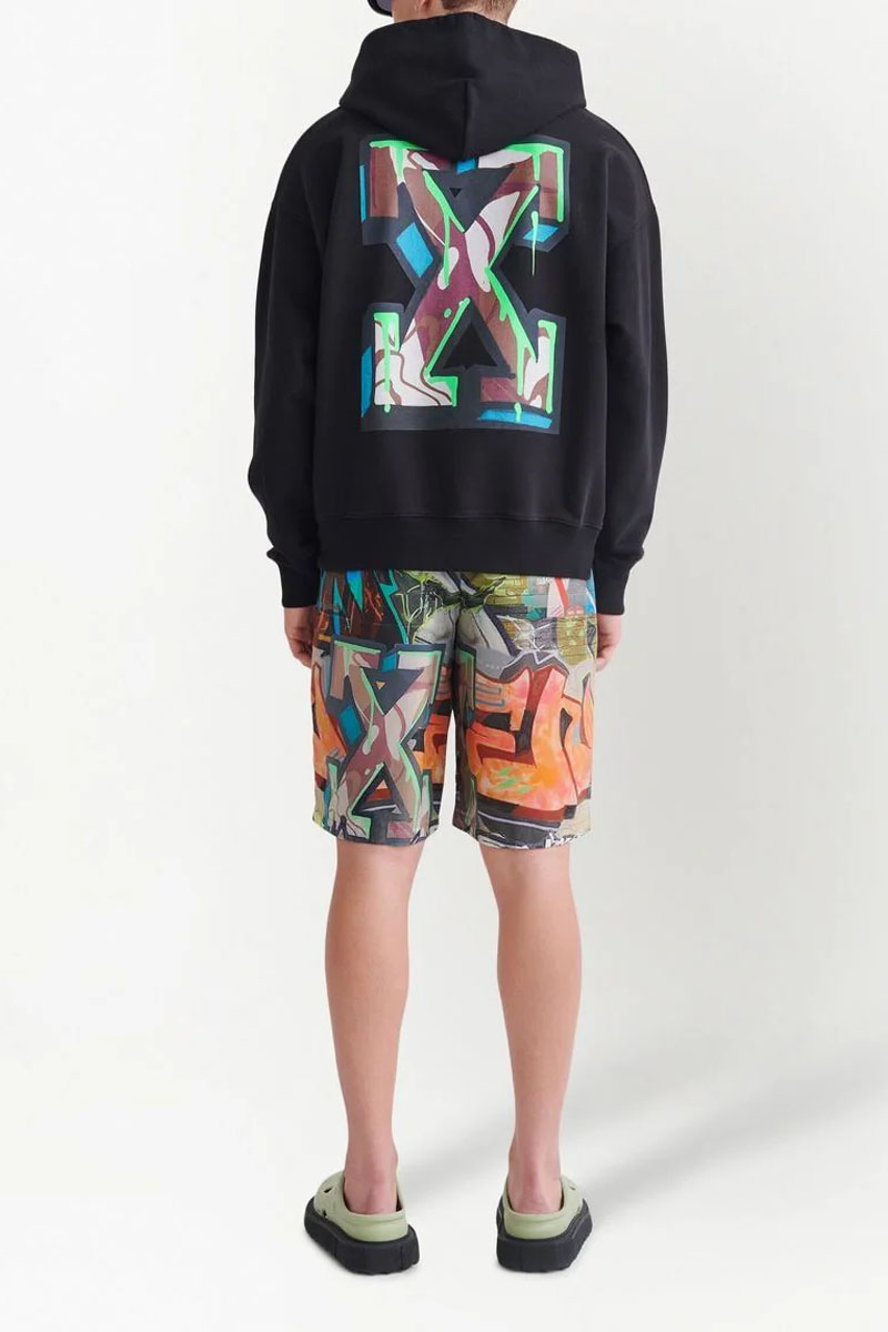 Off-White Мужское чёрное худи Arrows logo-print