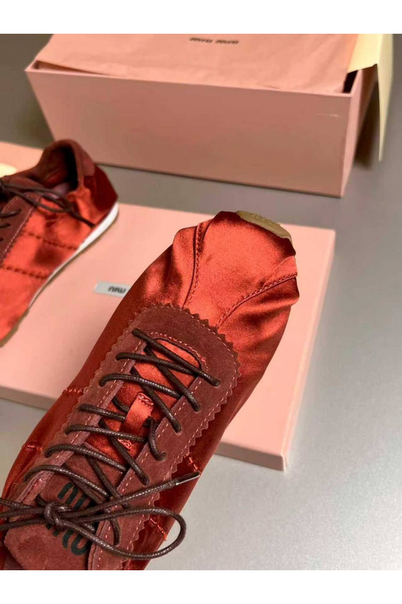 MIU MIU Женские кроссовки Plume Satin premium