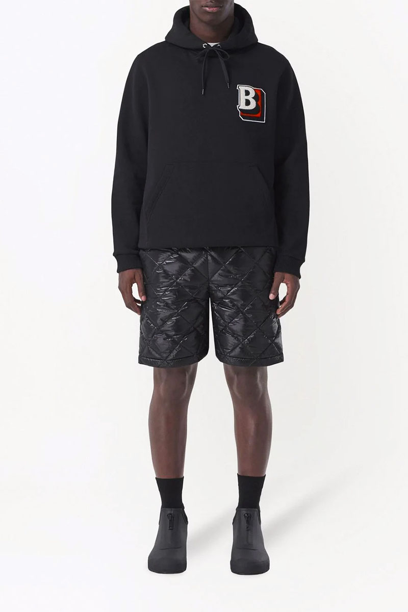Burberry Мужское чёрное худи letter graphic