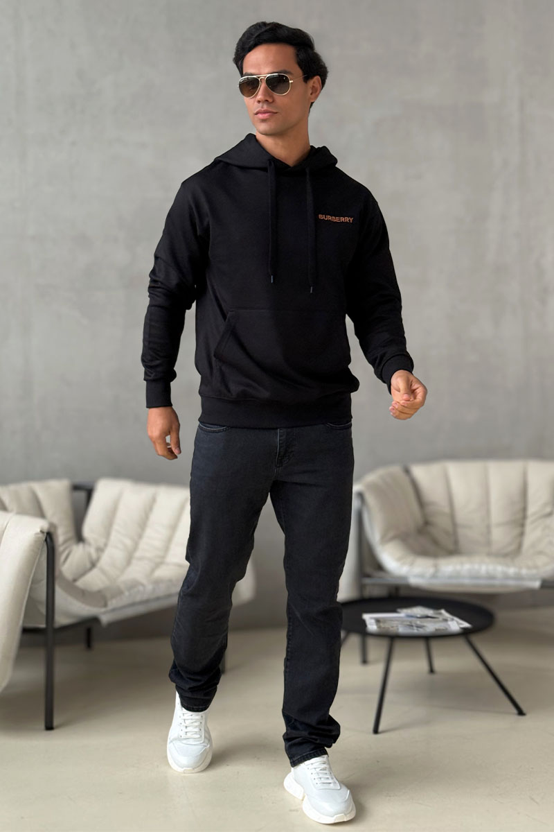 Burberry Мужское худи TB Monogram logo-embroidered - Black / Red