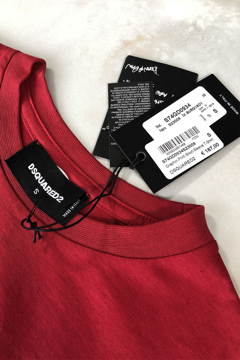 Dsquared2 Красная оверсайз футболка Squat