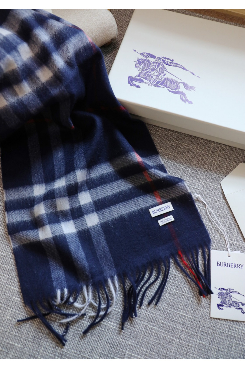 Burberry Шарф  two-tone Check premium 168x30 см - Navy