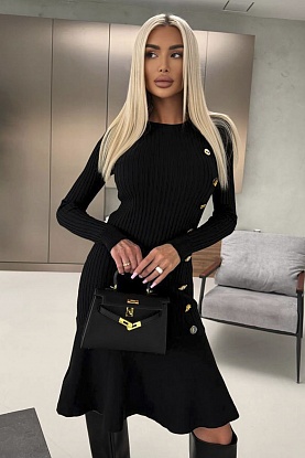 Женское трикотажное платье premium - Black