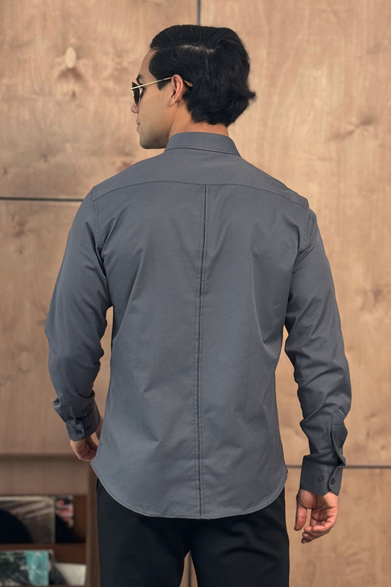 Loro Piana Мужская серая рубашка logo-embroidered
