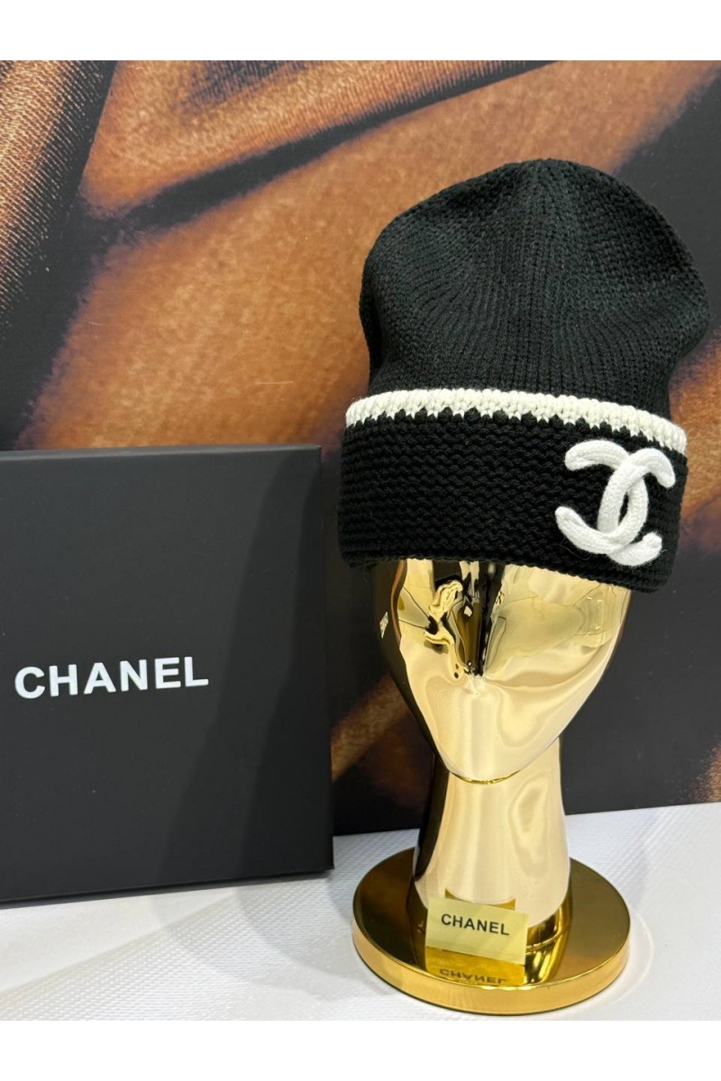 Chаnеl Шапка logo-embroidered premium - Balck