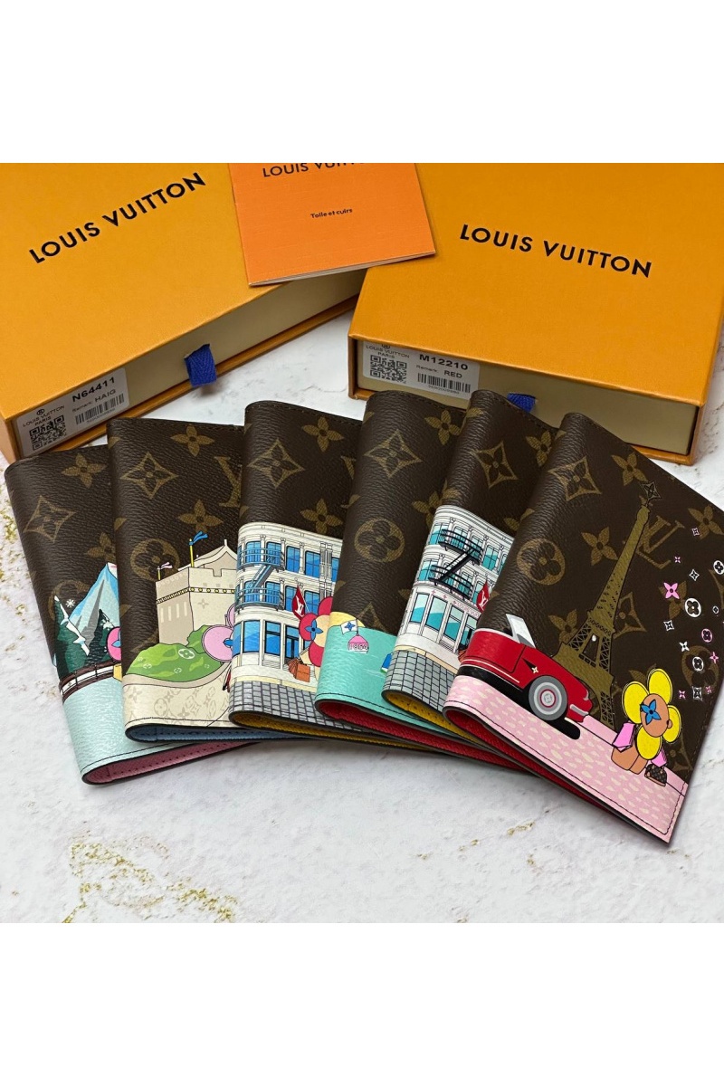 Lоuis Vuittоn Кожаная обложка для паспорта Premium 10x14x2.5 см