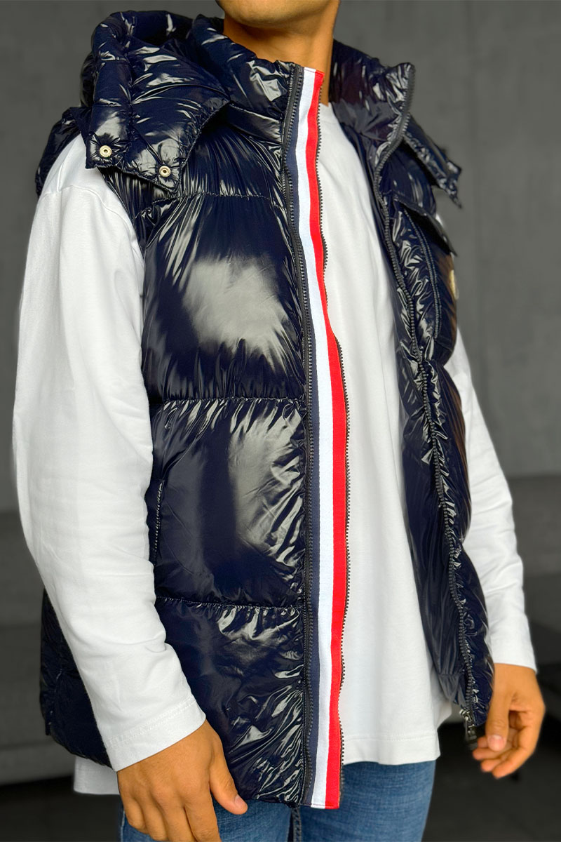 Moncler Мужской синий жилет logo-patch 
