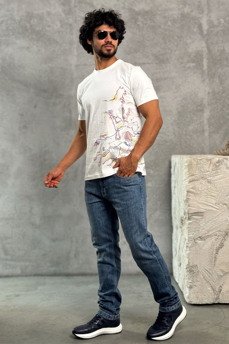 Hermes Мужская белая футболка 