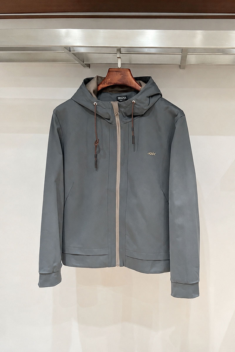 Zegna Мужская серая ветровка premium