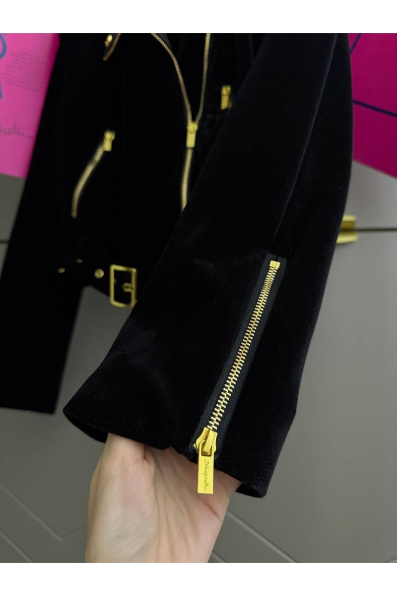 Schiaparelli Женская бархатная косуха premium - Black