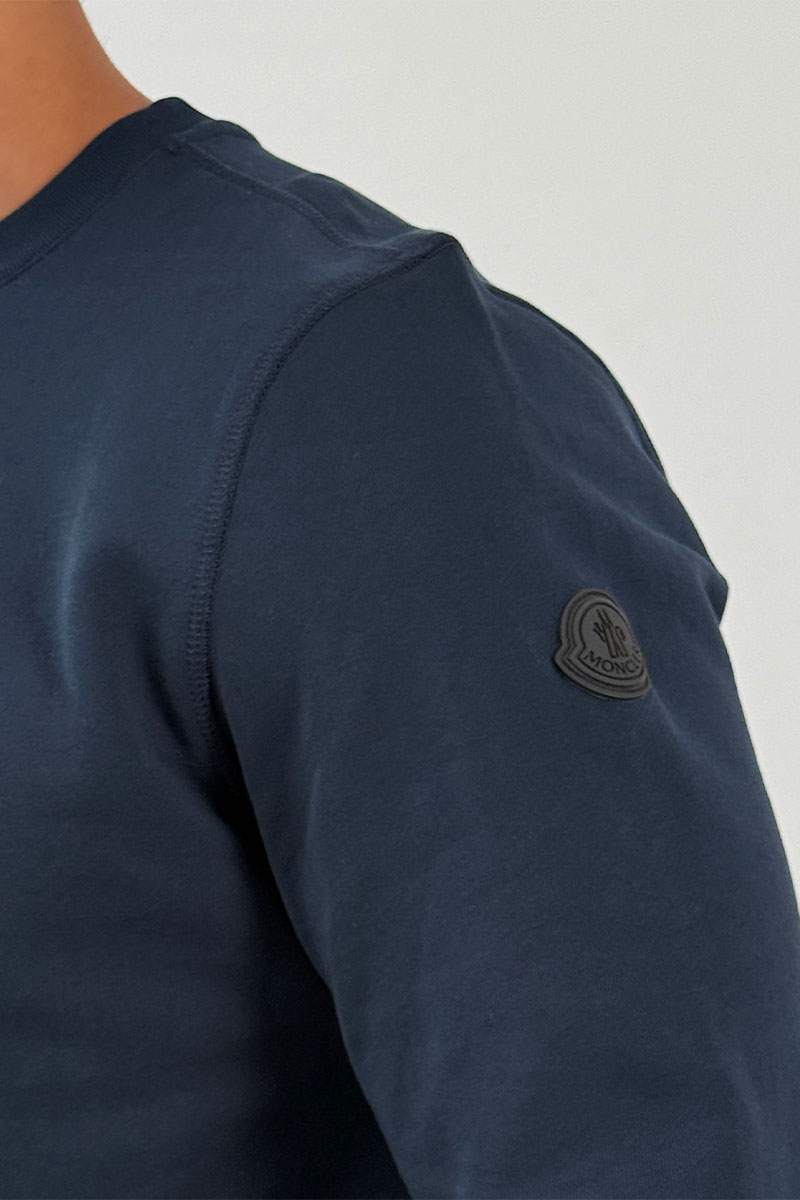 Moncler Тёмно-синий оверсайз свитшот logo-embroidered