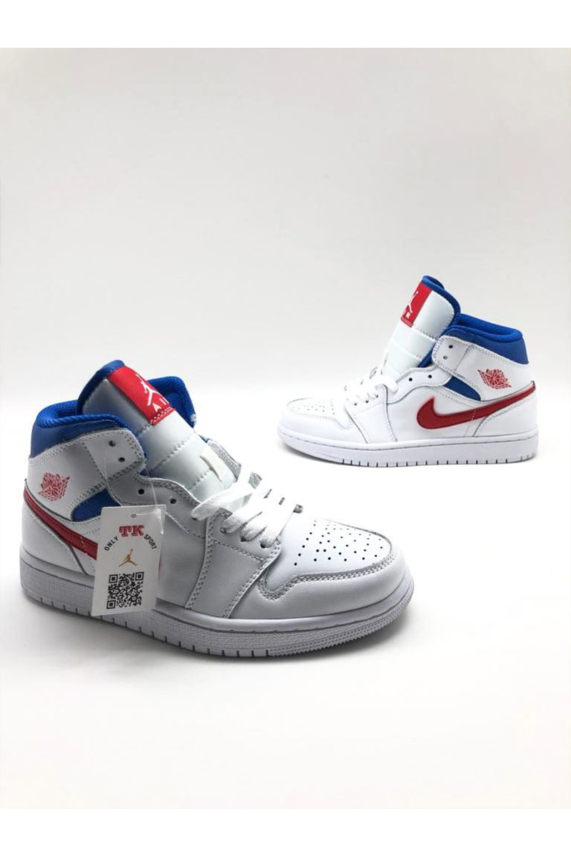 Nike Женские кроссовки Dunk High - White / Blue / Red